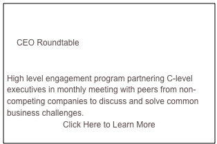 

    CEO Roundtable


High level engagement program partnering C-level executives in monthly meeting with peers from non-competing companies to discuss and solve common business challenges.
Click Here to Learn More